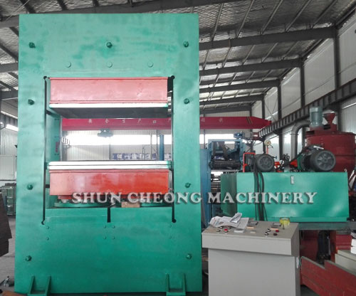 Hydraulic Rubber Vulcanizing Press Machine with Automatic Pull-Push Device PLC Control and Customizable Plate Size
