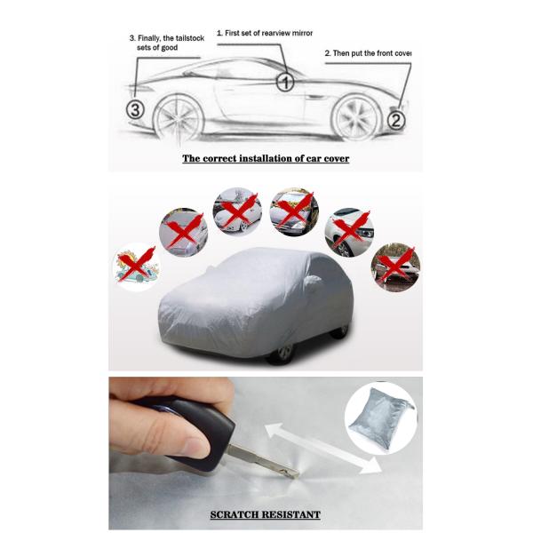 3 Layer Breathable Car Cover Waterproof Gray Color Environmentally Friendly