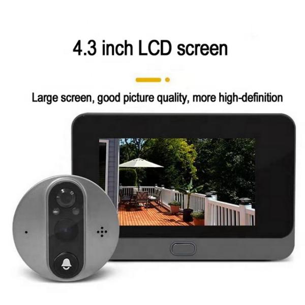 Smart Video Door Bell Tuya CCTV Camera 1080P HD 4.3 Inch LCD 5000mah Wifi Peephole Video Doorbe
