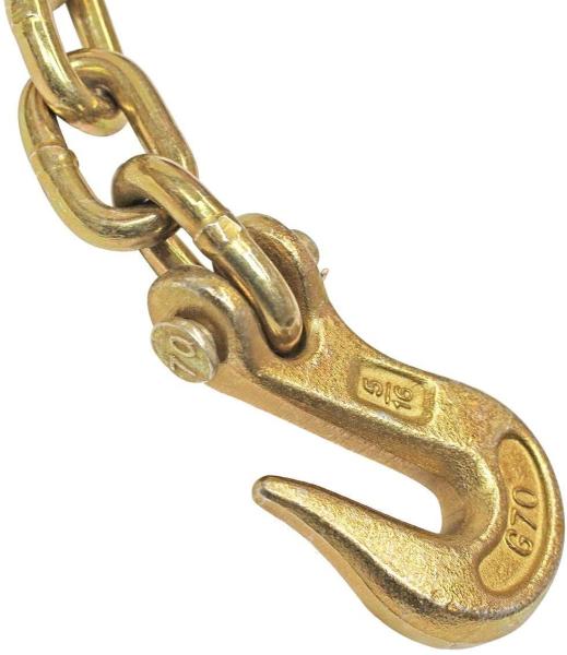 Yellow Zinc Conveyor Steel Link Chain Clevis Grab Hook Metal Link Chain
