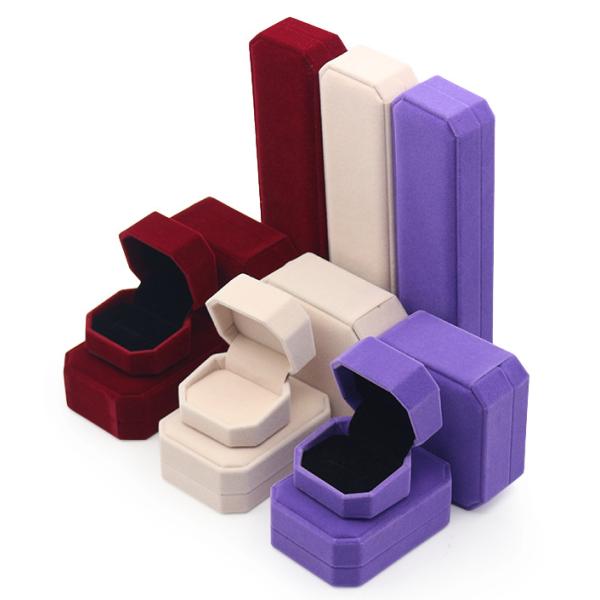 Personalized Jewelry Velvet Box Hot Stamping Suede Plastic Necklace Jewelry Box
