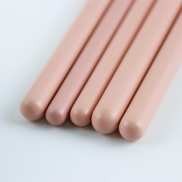 punho de madeira privado de Logo Cruelty Free Classic Pink do grupo de escova da sombra 5pcs
