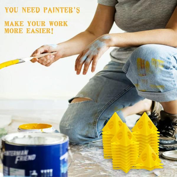 20 Pack Yellow Painter'S Pyramid Stands Plastic Cone Painters Tool