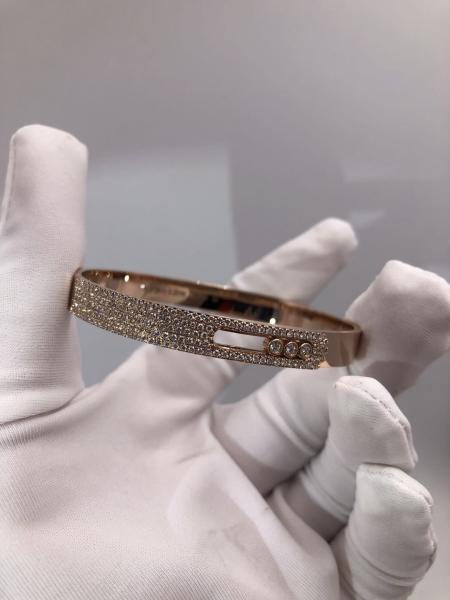  18K Gold Bracelet with Moveable  3 Diamond