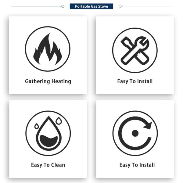 Estufa de doble quemador para acampada con potencia de fuego ajustable, gas LPG, portátil, fácil de usar