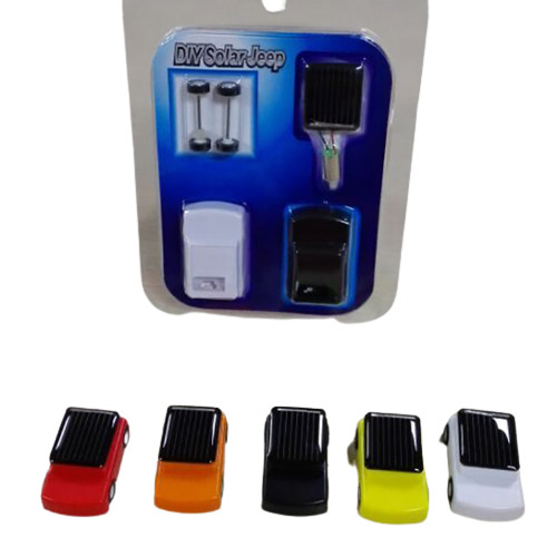 Diy solar Jeep Juguetes de coches Arte Artesanías Regalos Juguetes de coches pequeños con energía solar para niños