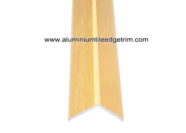 Shiny Golden Brushed Aluminum Corner Guards 2cm x 2cm For House Decoration
