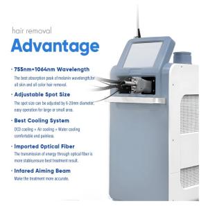 Permanent ND YAG Alexandrite Laser Machines 755nm Long Pulse For Women