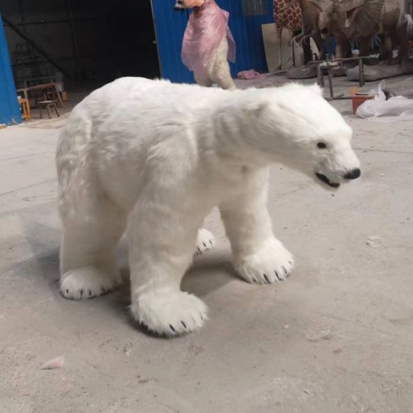 Amusement Park Customized Realistic Animatronic Polar  Bear Costume Animal Suit