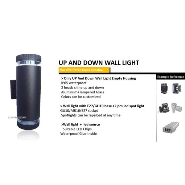 COB 2x7W Outdoor Wall Sconce Up And Down Lighting Simple Modern Cylinder Shape