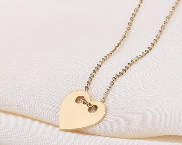 Heart Pendant Necklace Fashion Jewelry for Women Stainless Steel Necklace