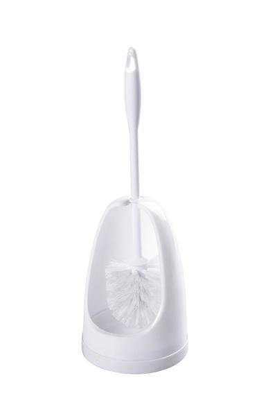 Semi Enclosed 12.5x12x40cm Strong Bristles Toilet Bowl Brush And Caddy