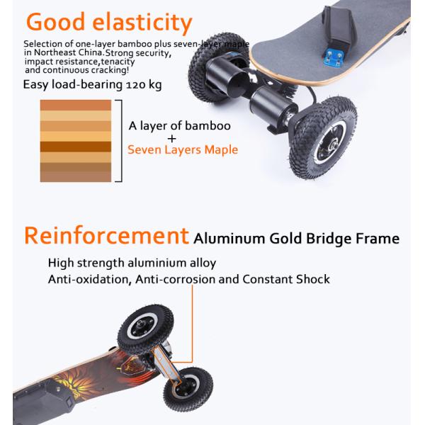 4 Wheel Long Range Electric Longboard Belt Motor Dual Drive 200mAh Capacity