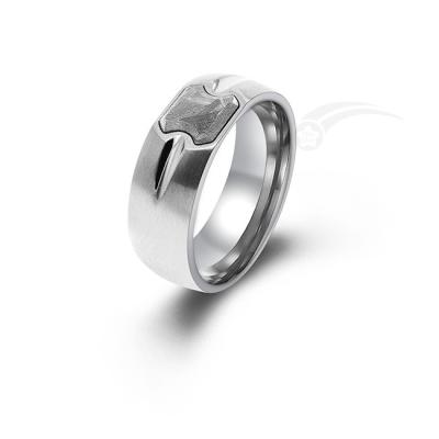 Customizable Carving Solid Meteorite Ring 8mm Dumbbell Power Ring