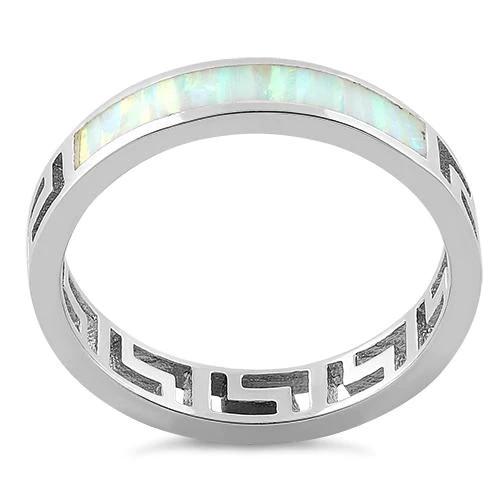 925  With Sterling Silver Greek  Unique Pattern Pink  Lab Fire Opal  Wedding Ring For Women