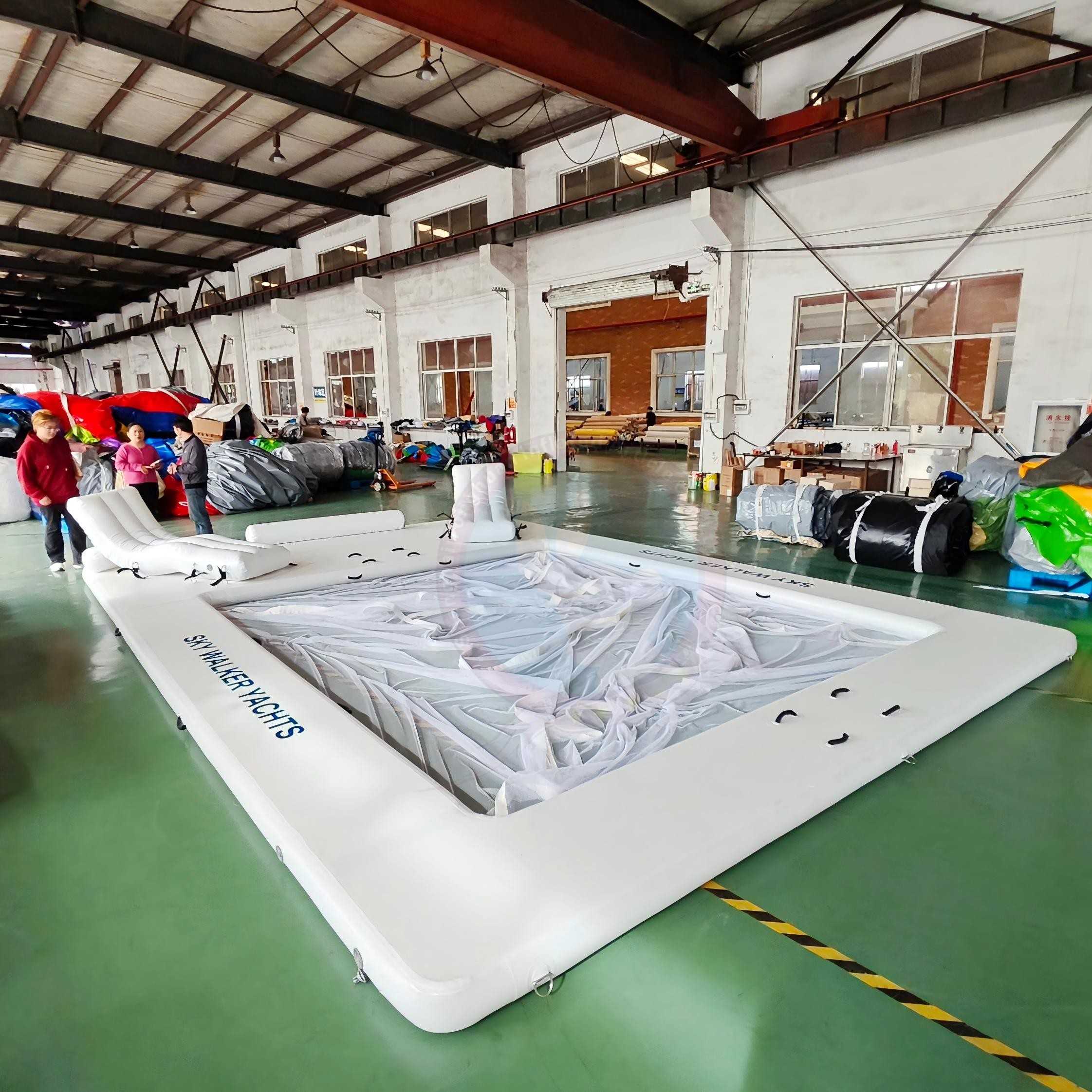 China Factory Great Calue Durable Inflatable Net Swimming Pool With Seat Custom PVC Sun Resistant Inflatable Family Pool