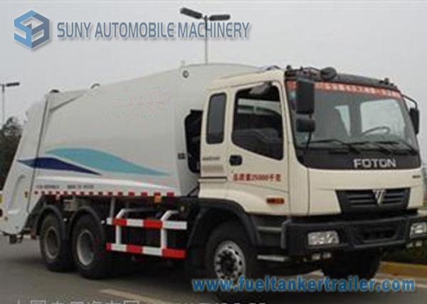 Foton 3 Axles Compactor Garbage Trucks 6x4 Drive 16 m3 - 18m3 Capacity