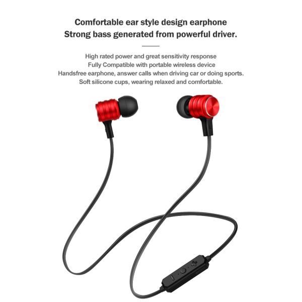 Neckband Wireless Stereo Earphone With Magnetic Bluetooth Headset Sports In - Ear Earbuds