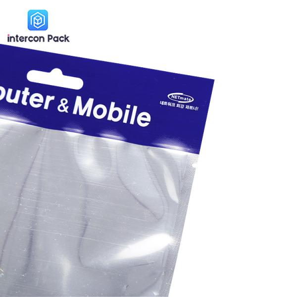 Three-Side Sealing Aluminum-Plated Anti-Static Zipper Bag Data Cable Polyester Film Bag