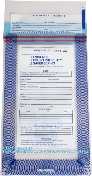 Police evidence bags, Public Safety Evidence Security Bags, Crime Scene Evidence Container, 6 X 8, 100 Pack