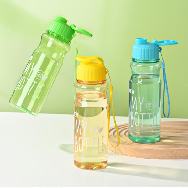 Custom 500ML PET BPA Free Personal Cup Sport Plastic Drinking Water Bottles With Strap Multi Colors