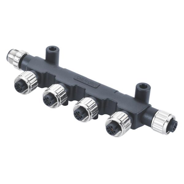 Parafuso de plástico IP67 IP68 NMEA2000 M12 5 pinos conector um código 4 vias macho para fêmeax5