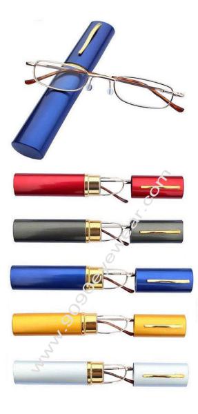 Unisex Super Light Metal frame Reading Glasses With Aluminum alloy tube Box