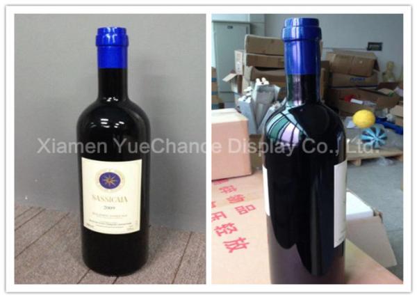 Customized Size Window Display Decorations Fiberglass Wine Bottle With Logo