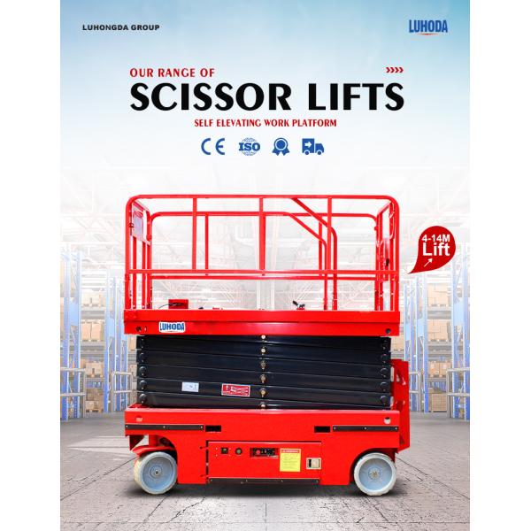 High Quality4m 6m 8m 10m 12m 14m 320Kg Capacity Electric Mobile Scissor Lift Manlift Mobile Platform Rough Terrain