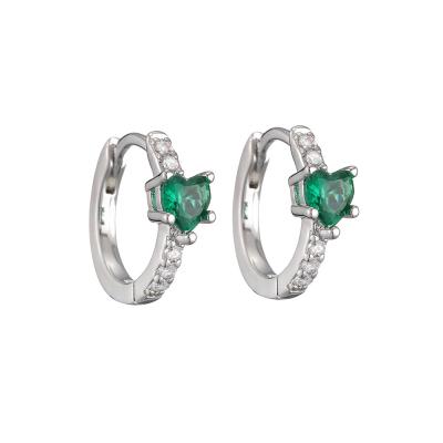 925 Crystal Hoop Earrings de prata