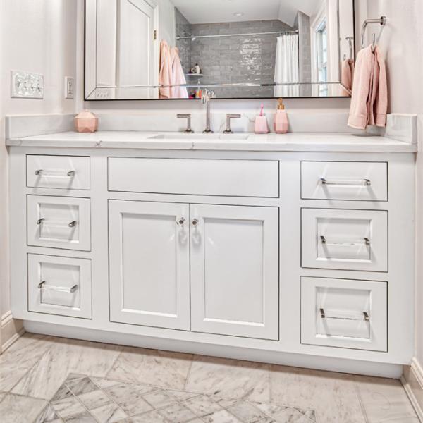 American White Lacquer Bathroom Vanity Fancy Shaker Style Bathroom Cabinet