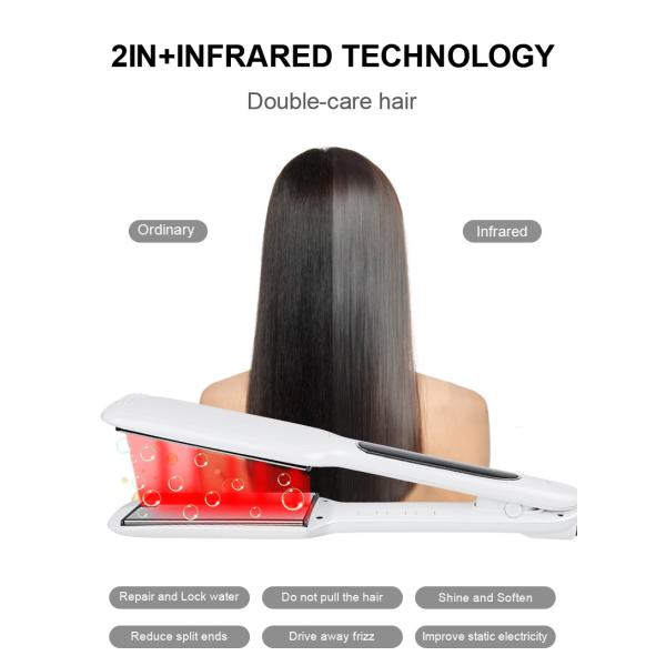 2 Inch Rose Gold Flat Iron Wide Plate 35W for Home Hotel Salon