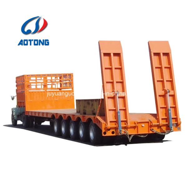 Высокая полезная нагрузка Aotong Гидравлическая система рулевой рампы низкая кровать полуприцеп грузовик 9м 13м