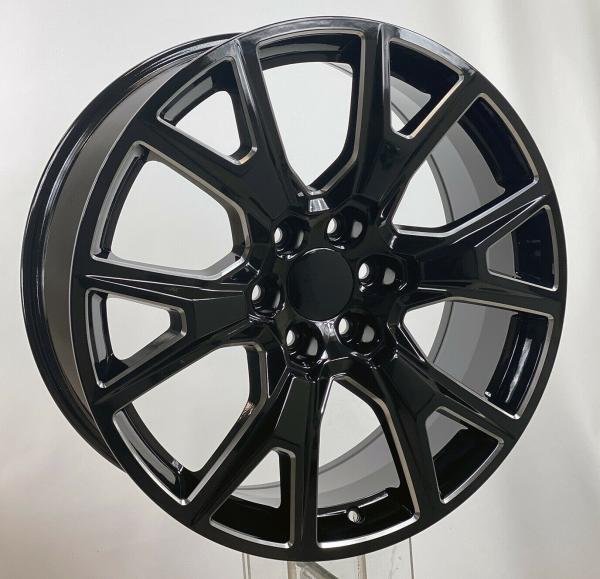 26 Chevrolet Replica Wheels Black Milled Rims Fit Yukon Sierra Tahoe Silverado