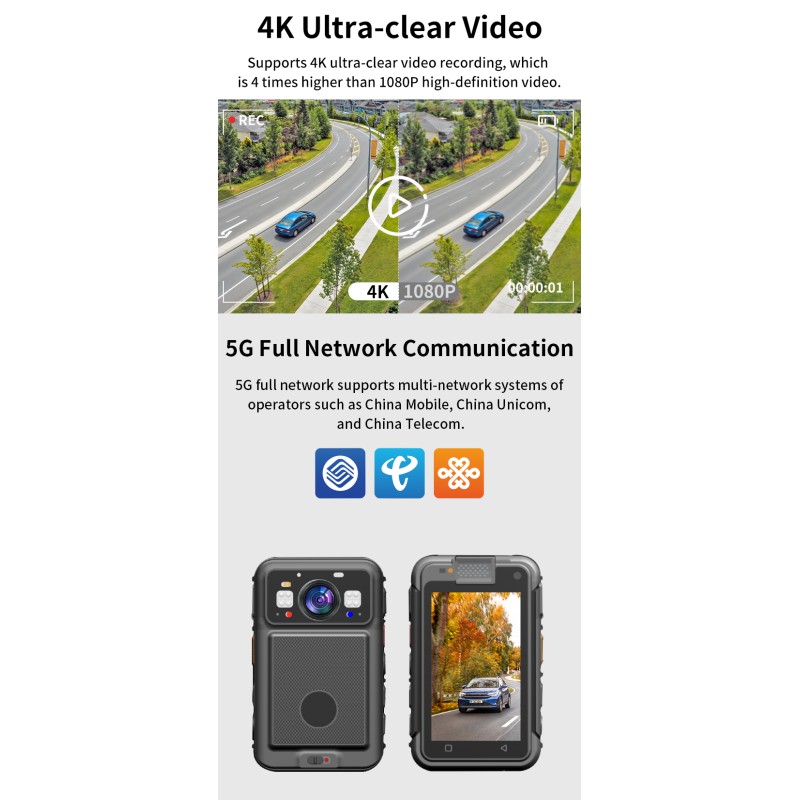 Brand New 5G 4K Mini Body Worn Camera with IR Night Vision GPS Dual Lens Audio Hidden Body Camera Recorder for Security Patrols