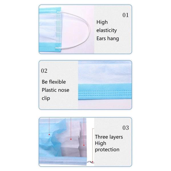 Kids  Medical Disposable Products / Multi Color 3 Ply Protective Face Mask