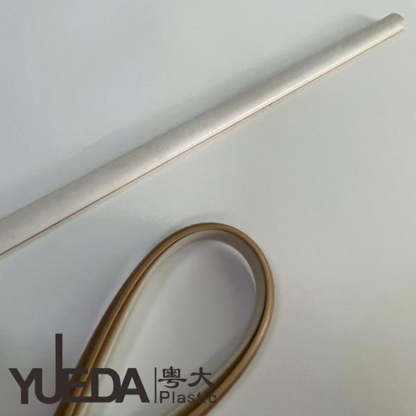Two Color PVC Plastic Profiles Wood Grain Plastic Extrusion Shapes Impact Resistance