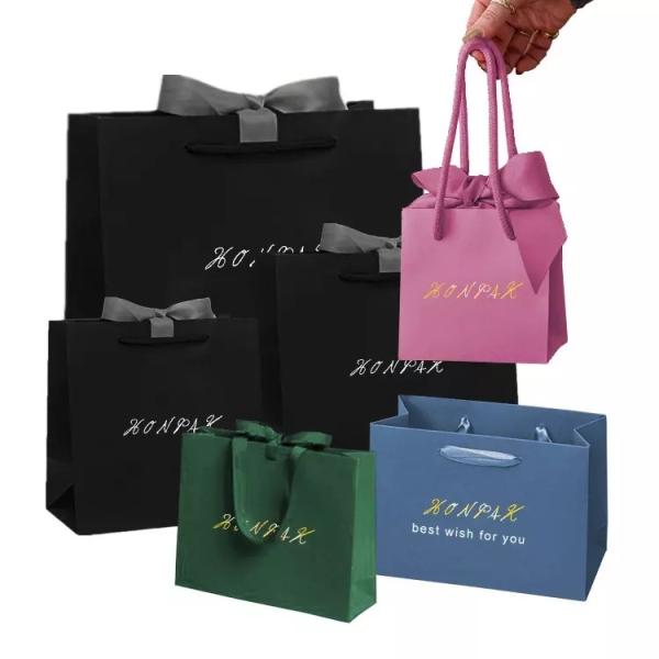 Custom Thick Marble Printed Paper Carrier Bags 28x20x10cm 250g C1s Art Paper