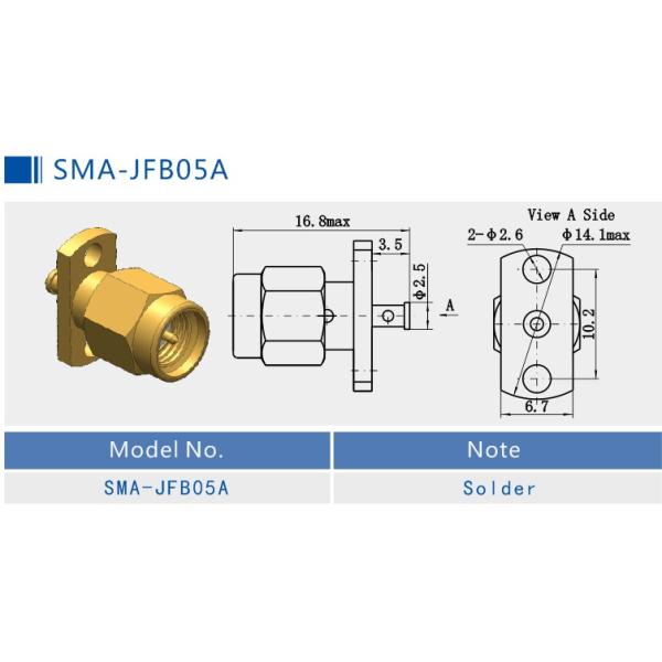 RF Gold Plated Solder SMA Male Straight Coax Connector