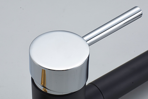 ROVATE Black Single Handle Kitchen Sink Faucet Brass Body Contemporary Design