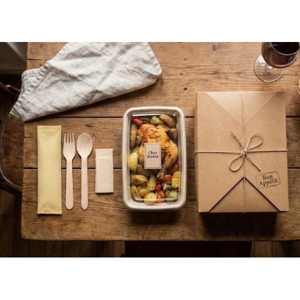 Premium Birch Bamboo Wooden Utensils Disposable Cutlery Set 160mm Spoons And Forks