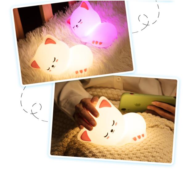 Luz portátil Dimmable da noite do silicone do toque para a decoração da casa