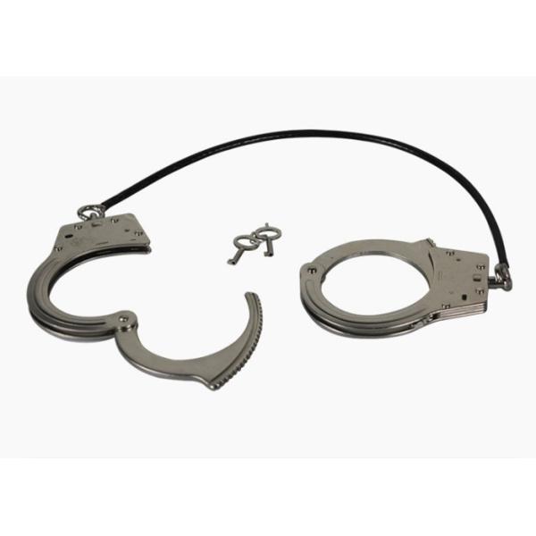 Wire Rope Plate Police Grade Handcuffs Carbon Steel Double Lock 36.5*26*21cm