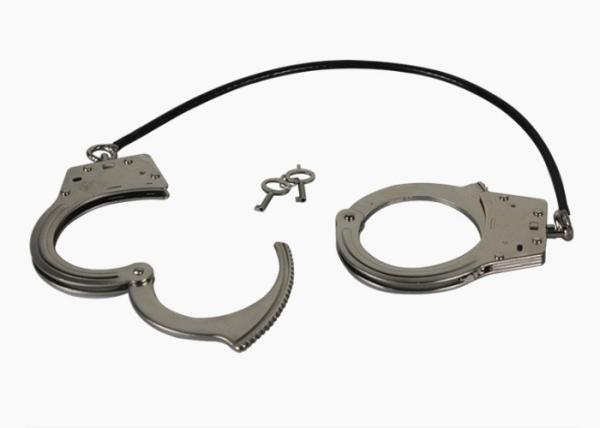 Wire Rope Plate Police Grade Handcuffs Carbon Steel Double Lock 36.5*26*21cm