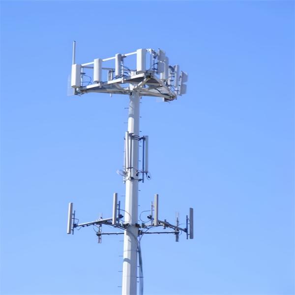 Round Pole Gsm Monopole Communication Tower 20m