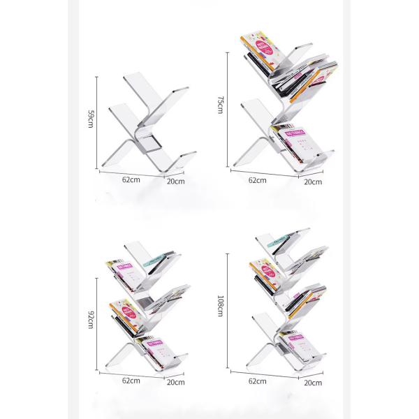 Customized 4 Tier Tree Shape Acrylic Book Display Shelf Organizer For Home Decor