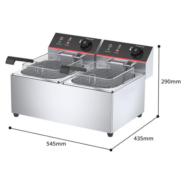 220V Electric Commercial Fryer 6L 6L for Restaurant 2 Tanks 2 Baskets Chicken Potato Chips