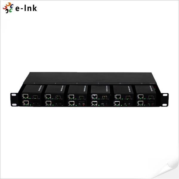 1U 12 Slots Mini Fiber Media Converter Rack