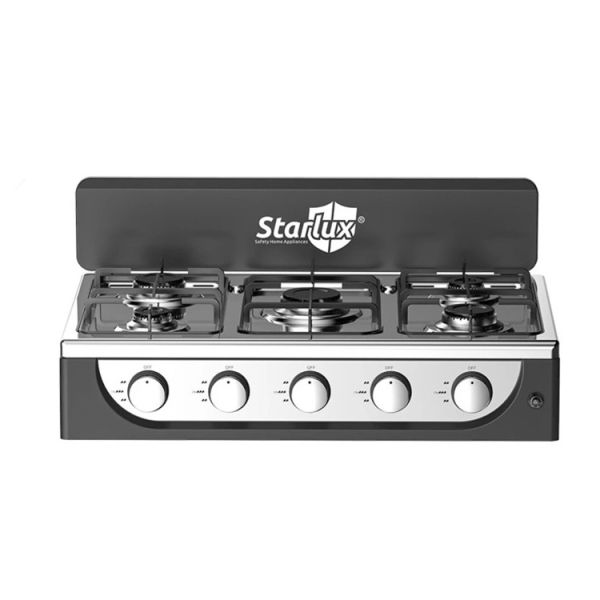 Durable Five Burner Gas Stove Supplier with Stainless Steel Surface and Flame Control Suitable for Commercial Kitchens and Restaurants