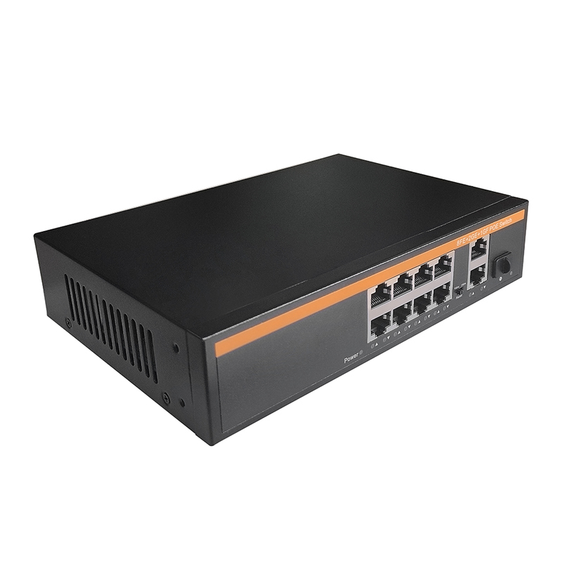 TiNCAM 11 Port PoE Switch 10/100Mbps 8 PoE Ports 2 Gigabit UPLINK 1 SFP Slot 100m/250m Transmission Modes 120W For IP Camera CCTV Surveillance TBC-PS4511N-3PF